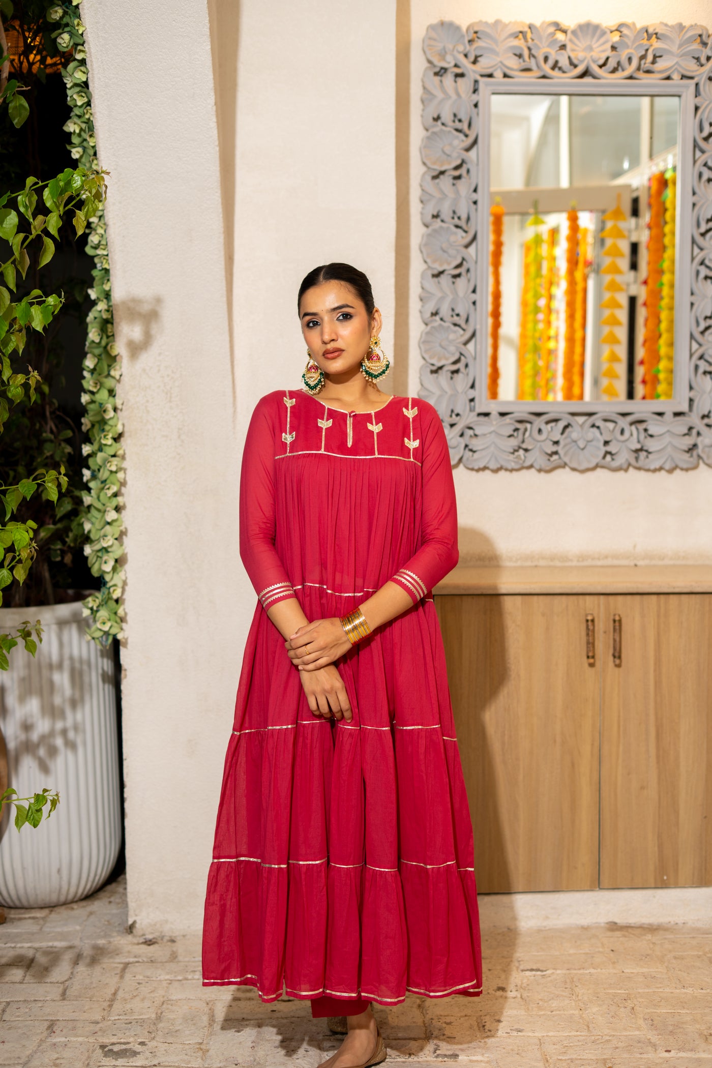 PINK TIERED KURTA SET OF 2