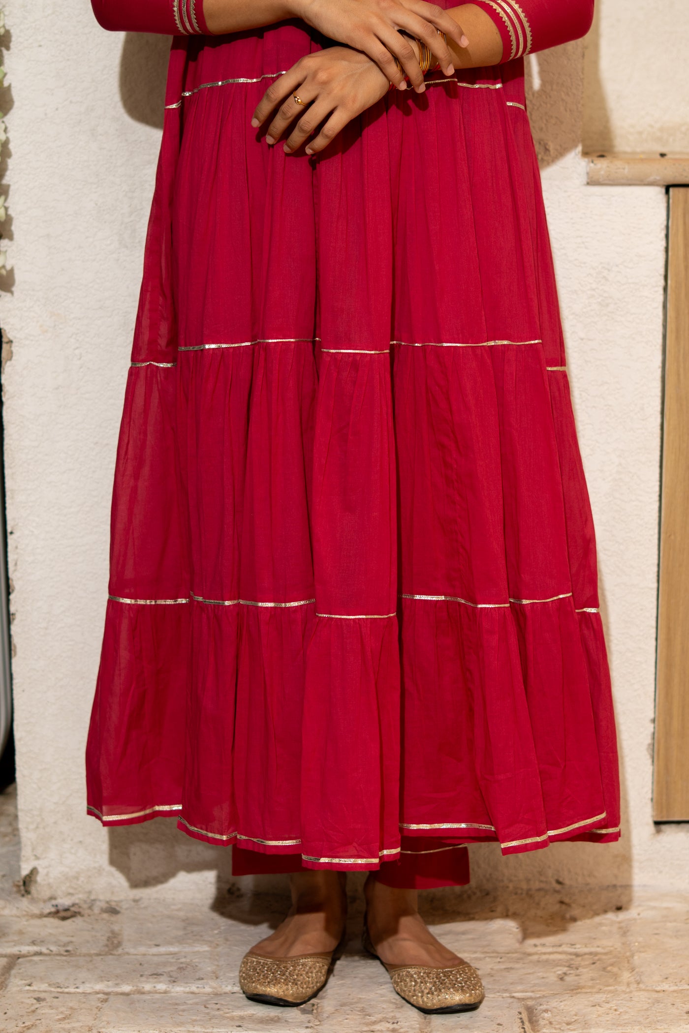 PINK TIERED KURTA SET OF 2