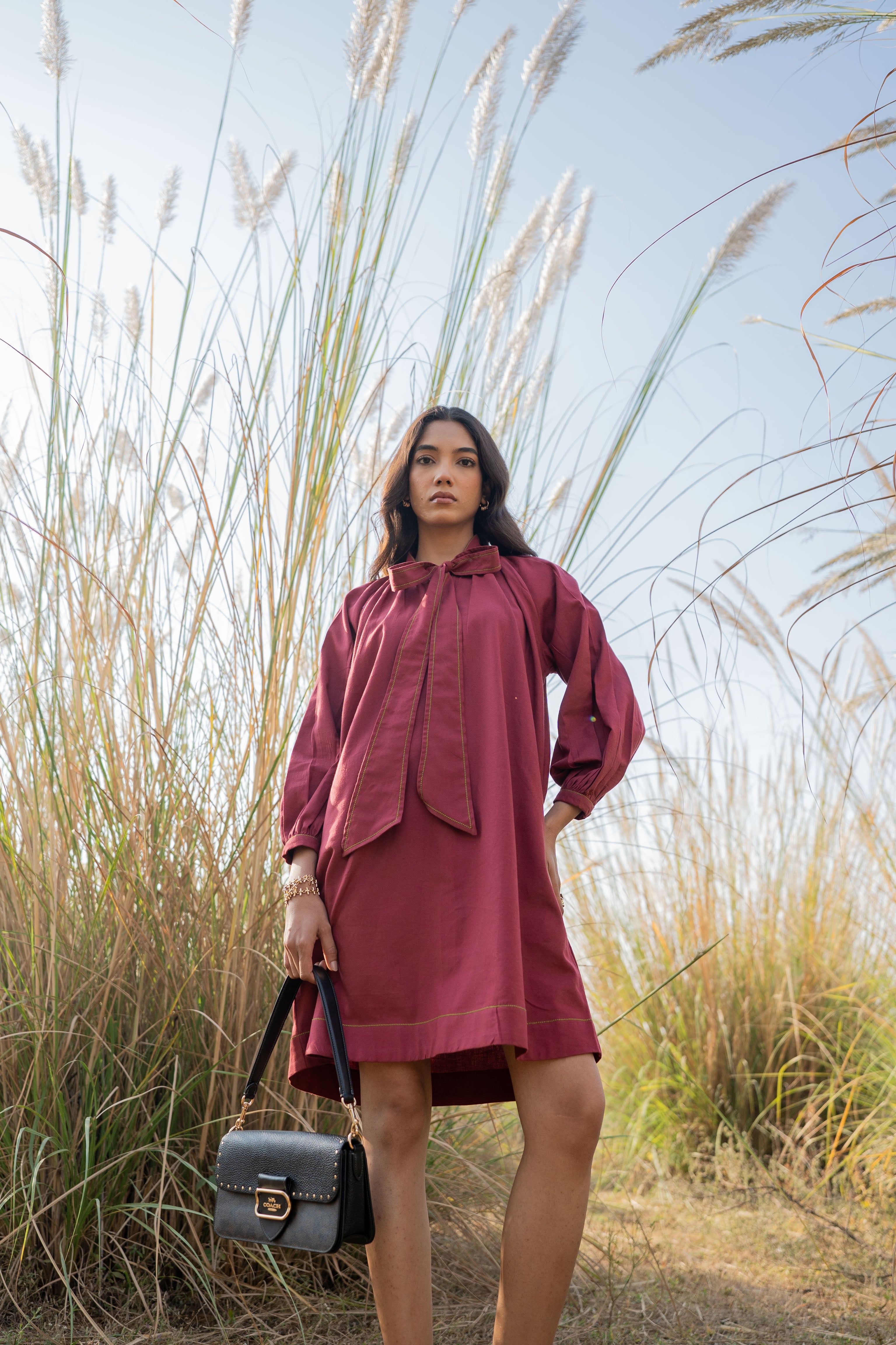 MAROON EIRA DRESS