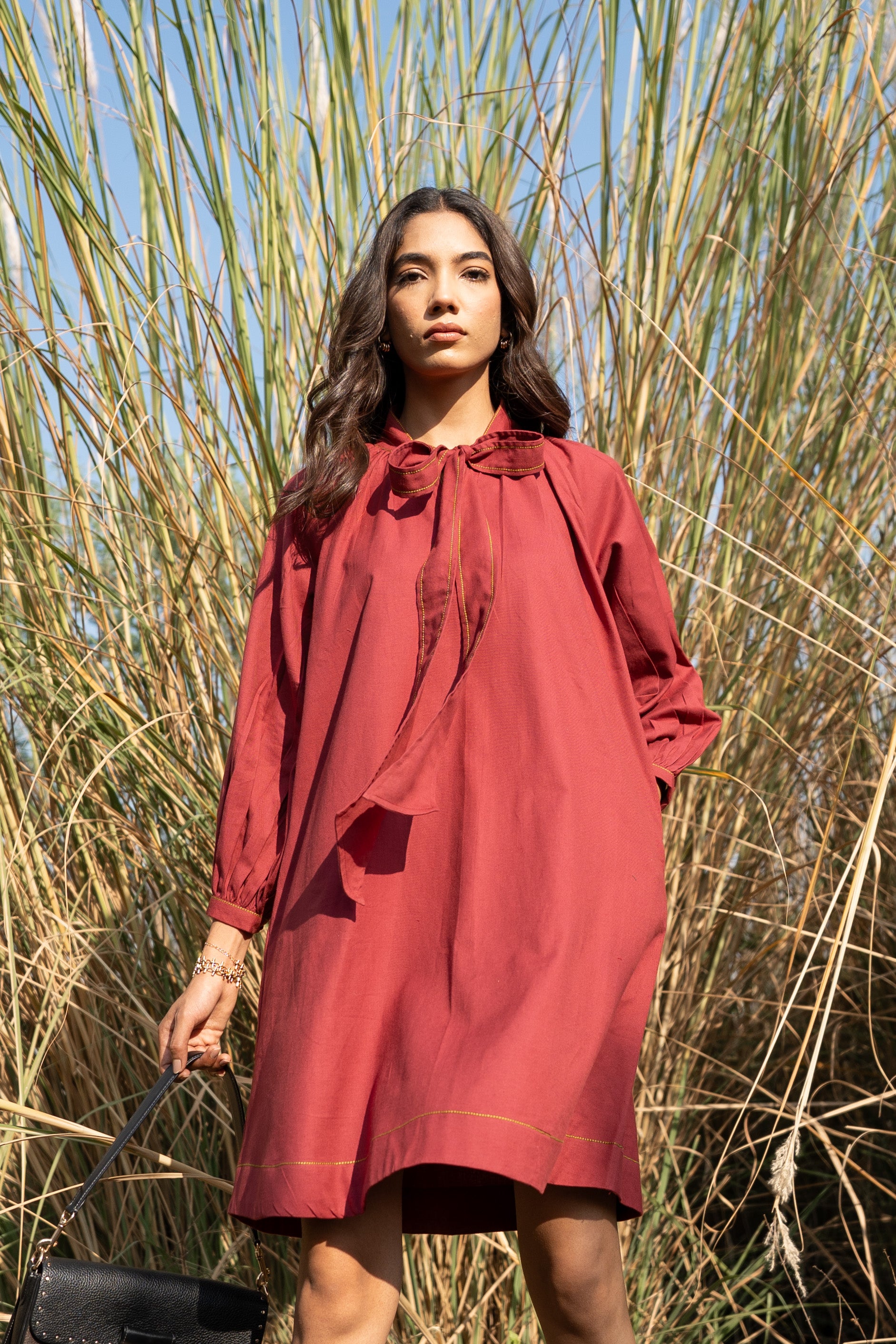 MAROON EIRA DRESS