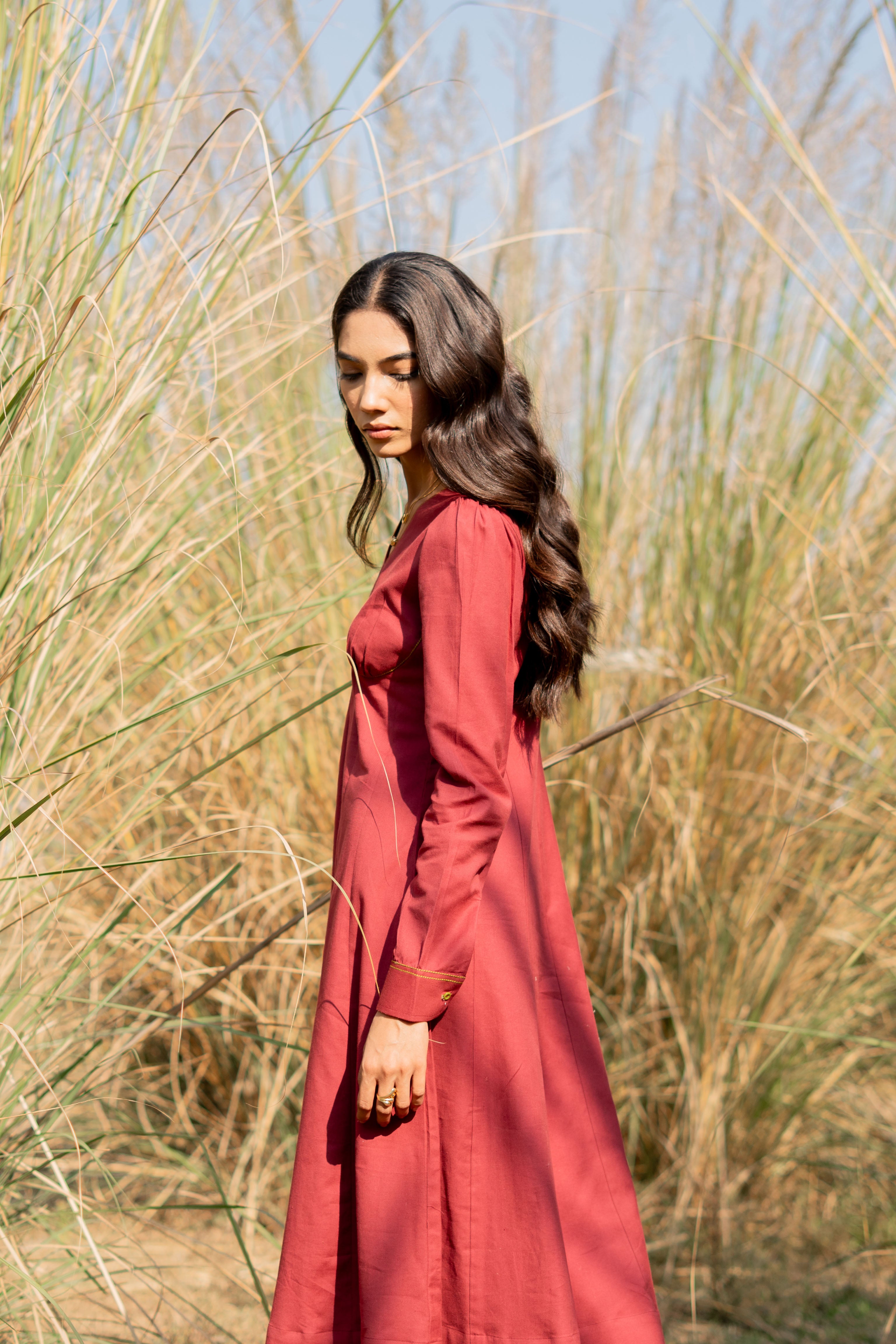 MAROON SOLEA DRESS