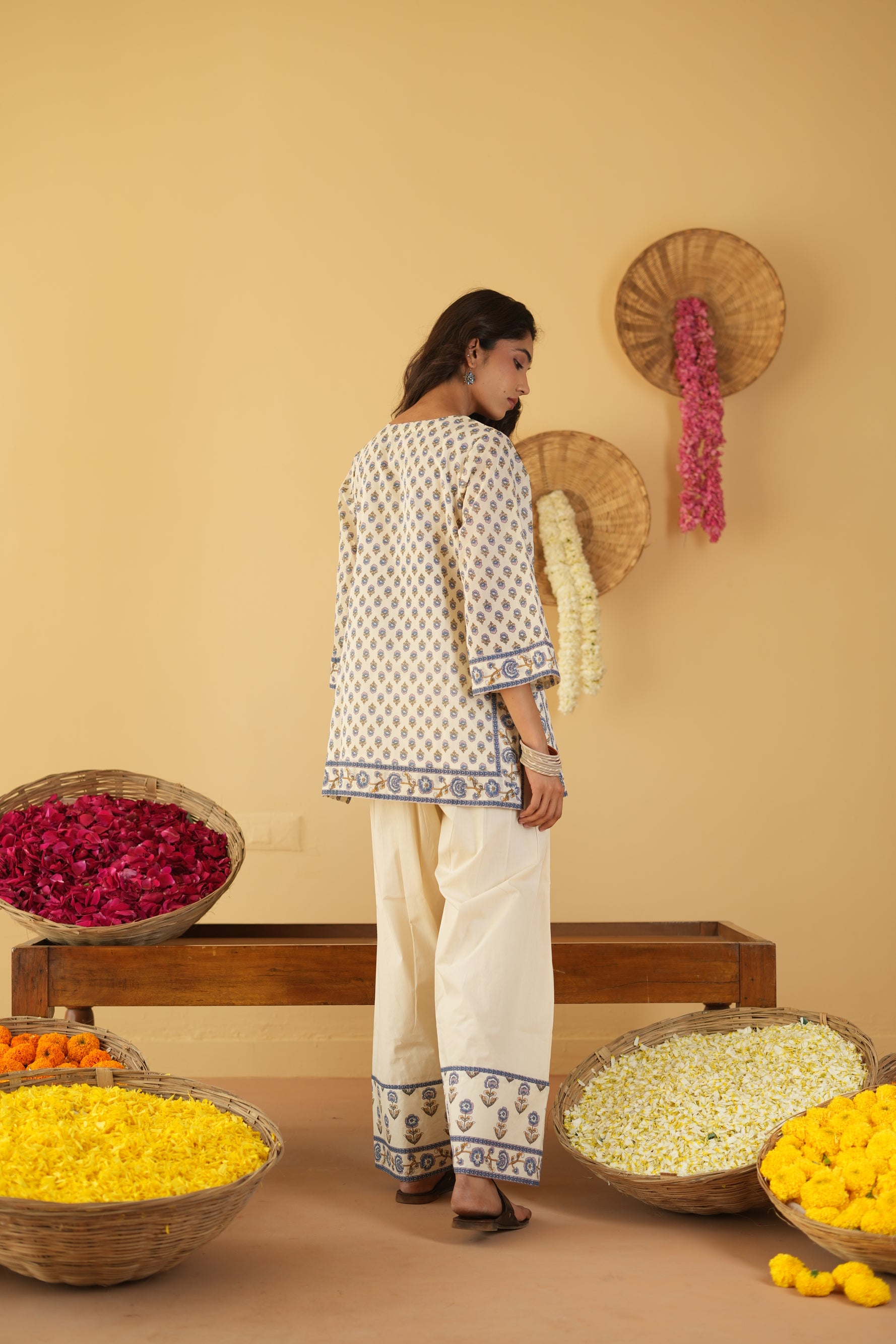 BLUE VANYA KURTA WITH FARSI SALWAR