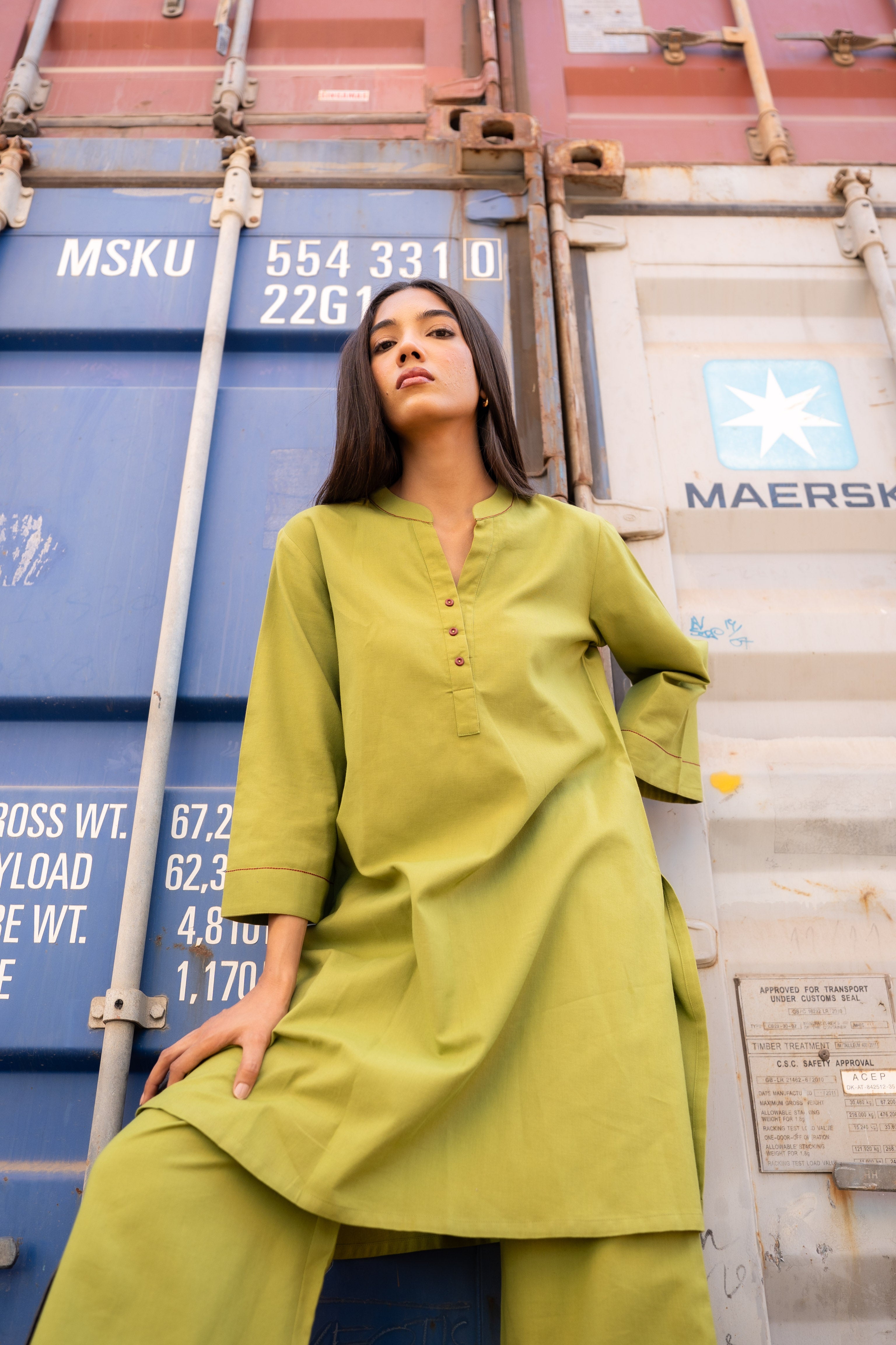 OLIVE KYRO KURTA SET OF 2