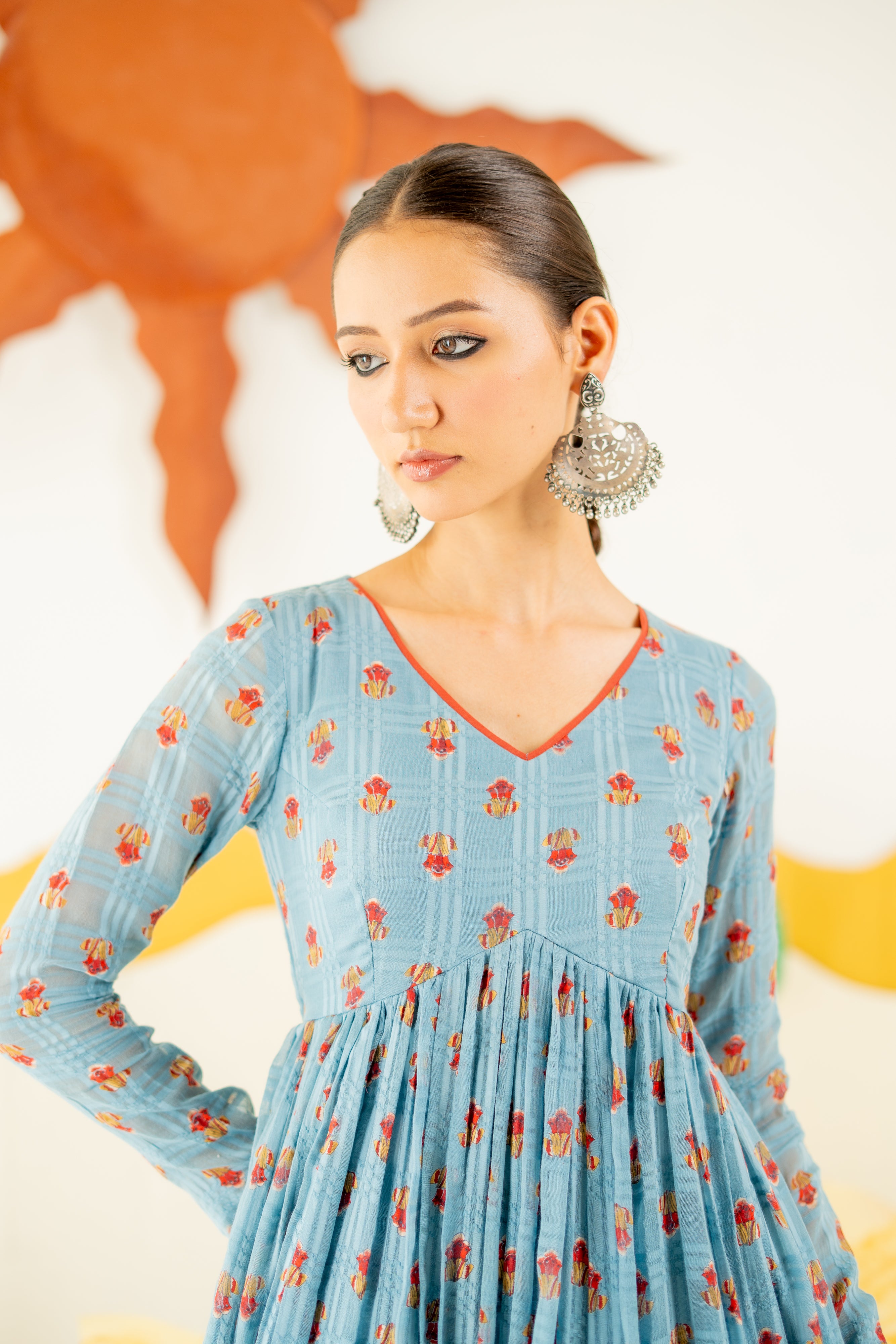 HERITAGE BLUE  BOOND ANARKALI SET OF 3