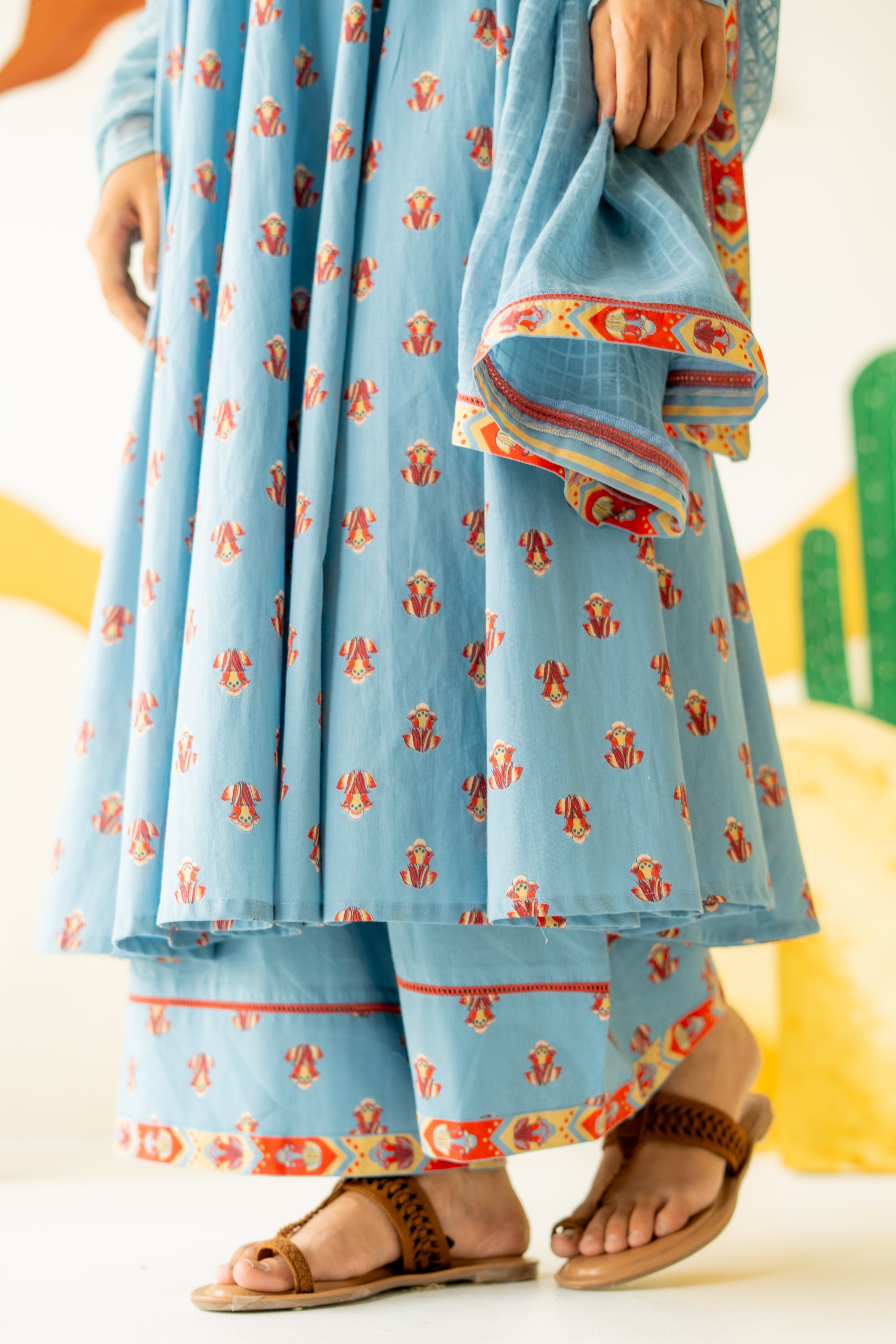 HERITAGE BLUE MRIDUL ANARKALI SET OF 3