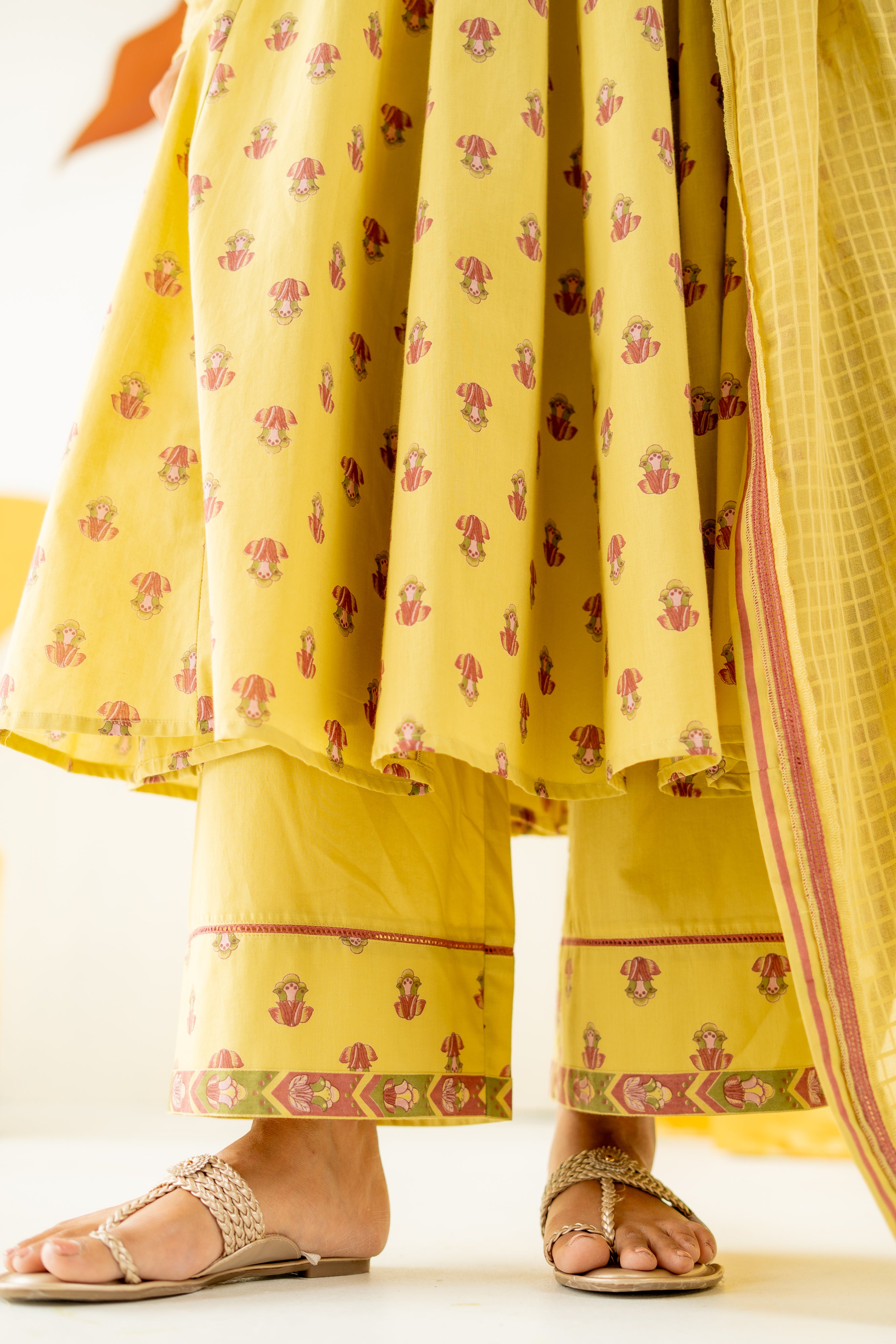 WARM OLIVE MRIDUL ANARKALI SET OF 3