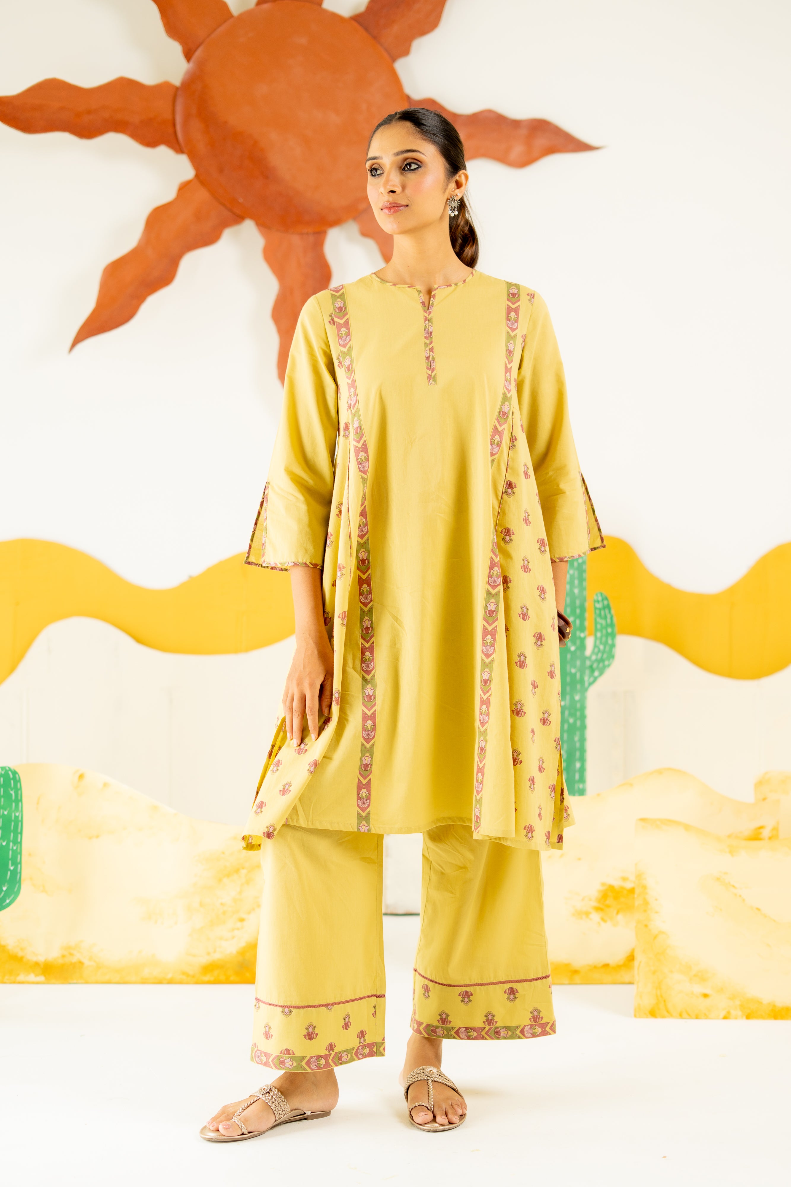 WARM OLIVE VARSHA CO-ORD SET OF 2