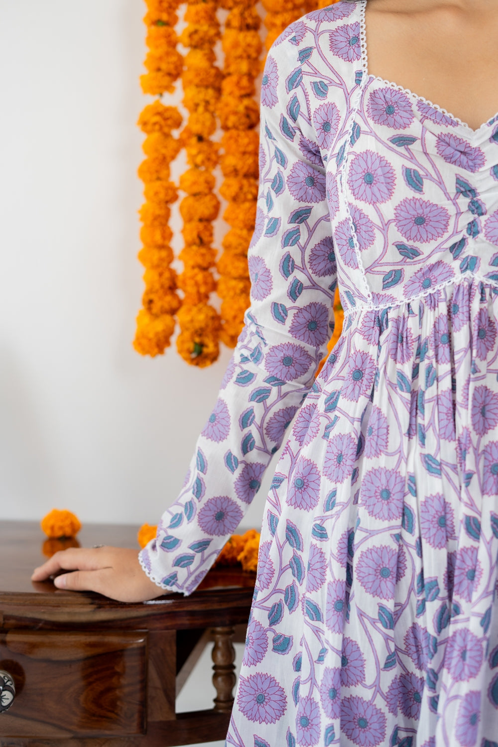 Lavender Anarkali Set