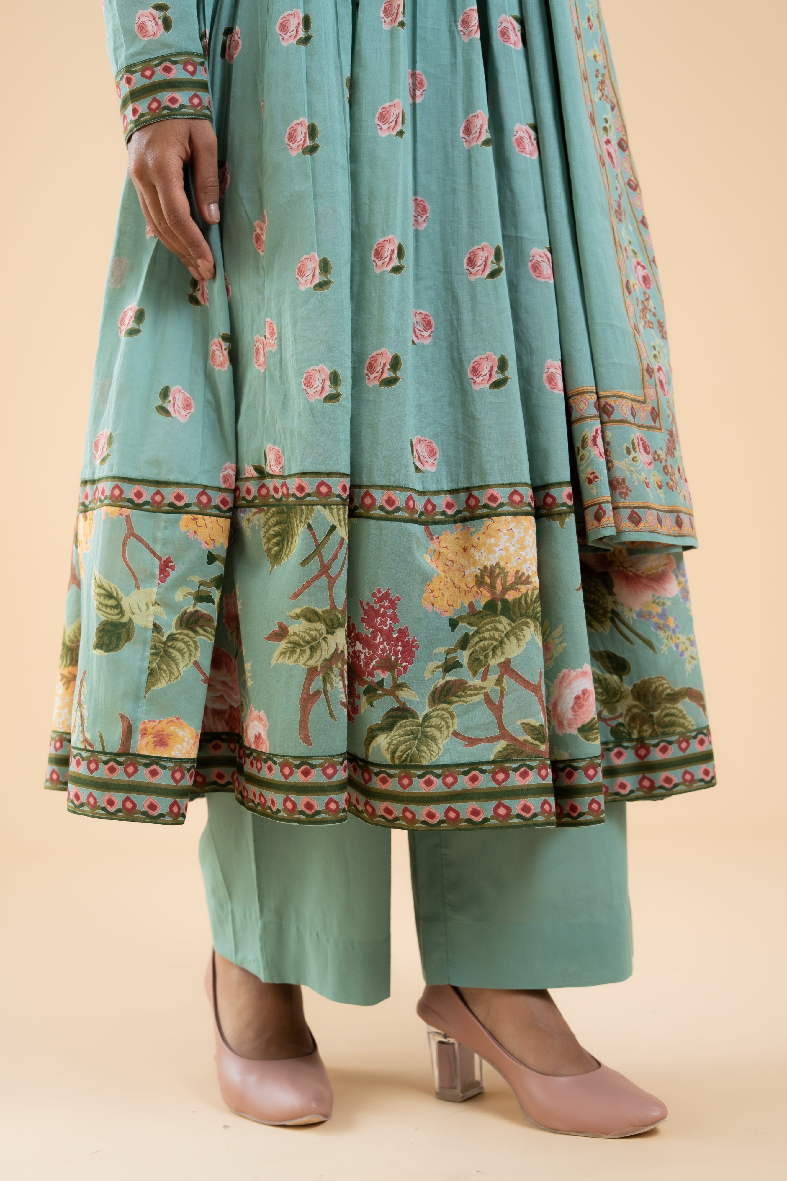 SAGE GREEN RASHIKA  ANARKALI SET OF 3