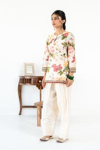 OFF WHITE  NEHER KURTA WITH FARSI SALWAR  SET OF 3