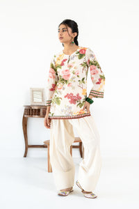 OFF WHITE  NEHER KURTA WITH FARSI SALWAR  SET OF 3