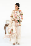 OFF WHITE  NEHER KURTA WITH FARSI SALWAR  SET OF 3