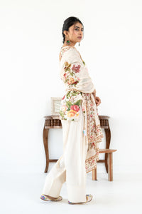 OFF WHITE  NEHER KURTA WITH FARSI SALWAR  SET OF 3