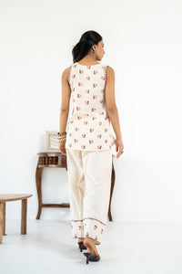 OFF WHITE  ROOH KURTA WITH FARSI SALWAR  SET OF 3