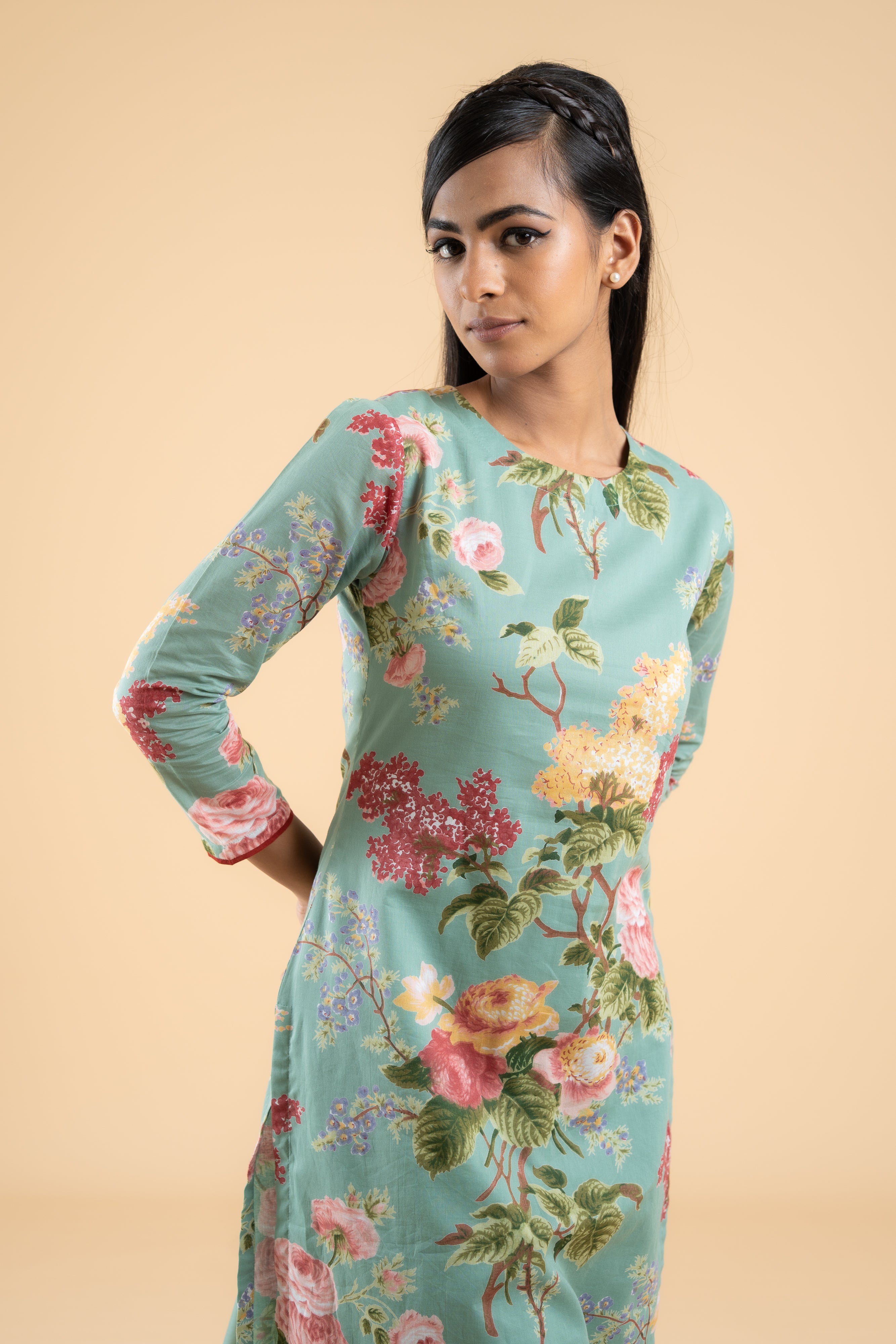 SAGE GREEN PUSHP KURTA SET OF 3