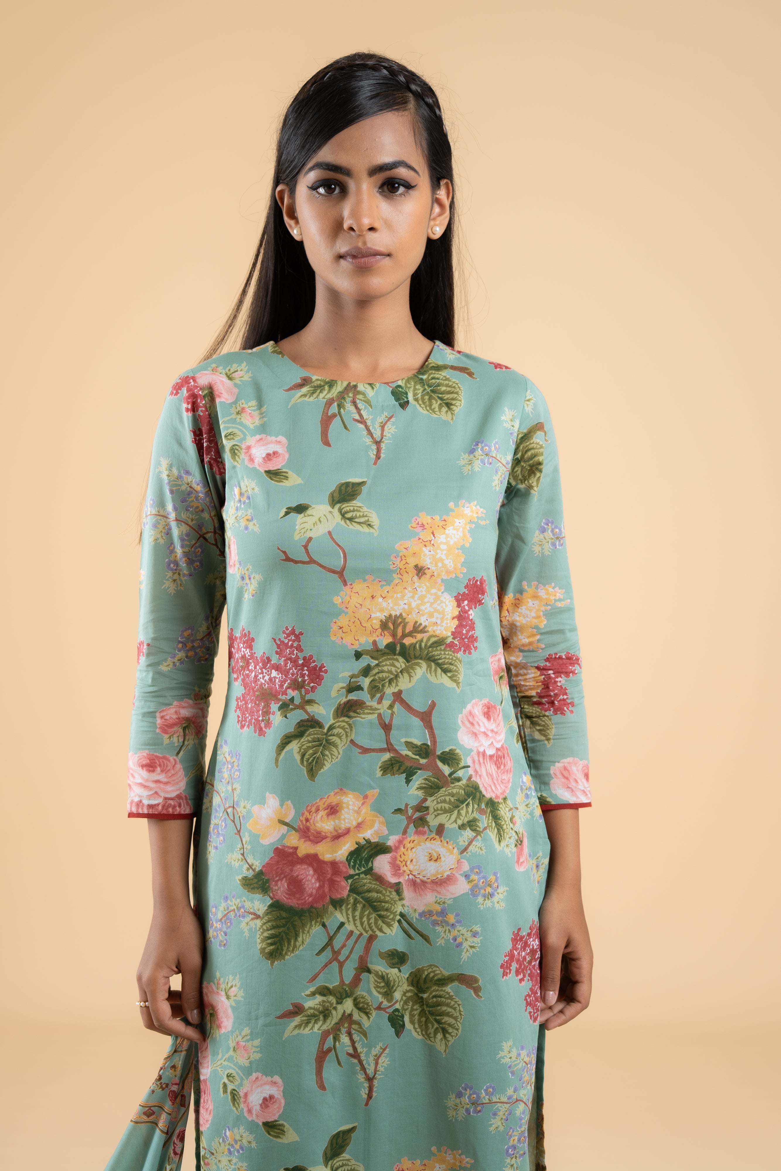 SAGE GREEN PUSHP KURTA SET OF 3