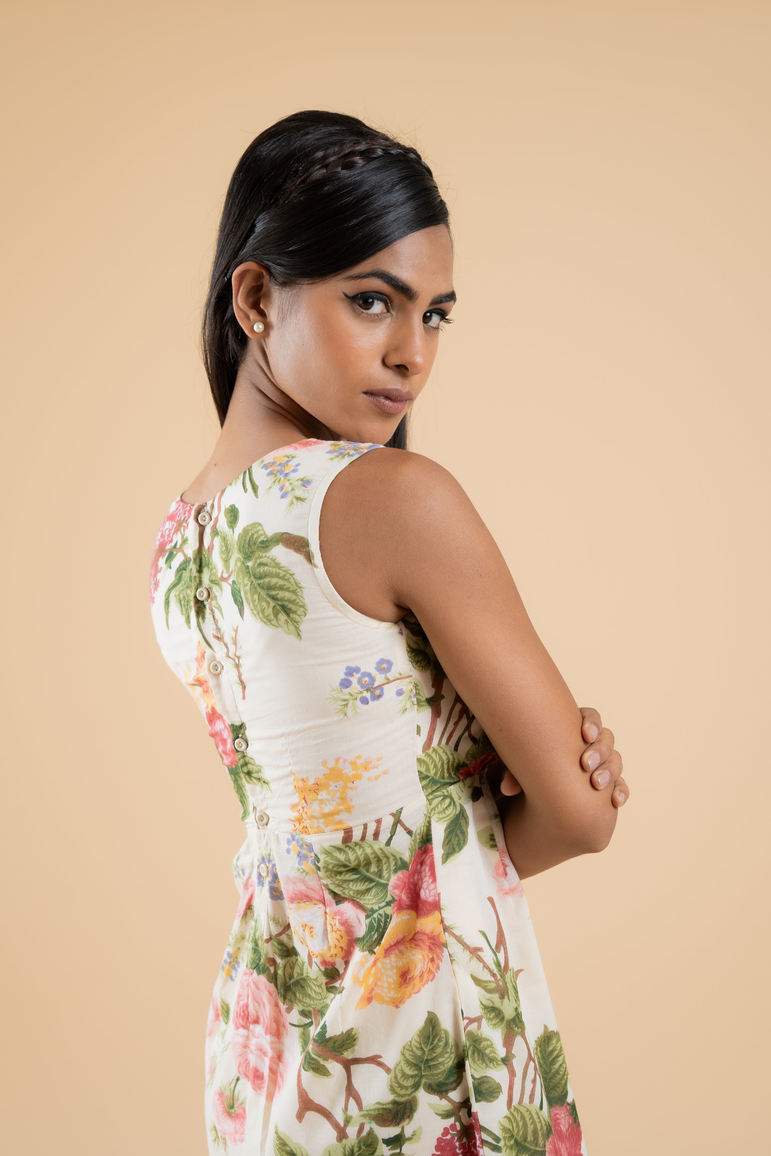 OFF WHITE ROSE DRESS