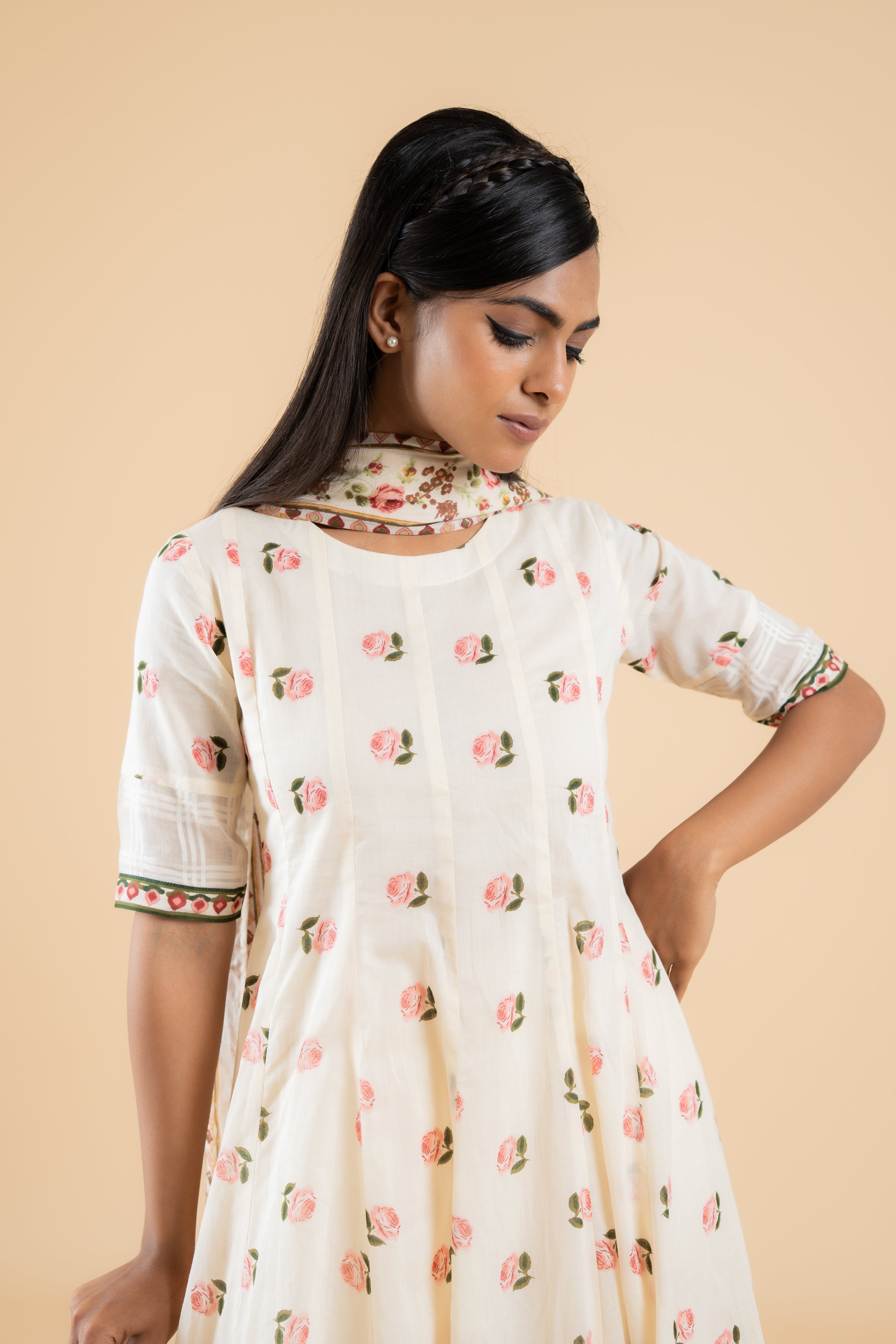 OFF WHITE GULABO ANARKALI SET OF 3