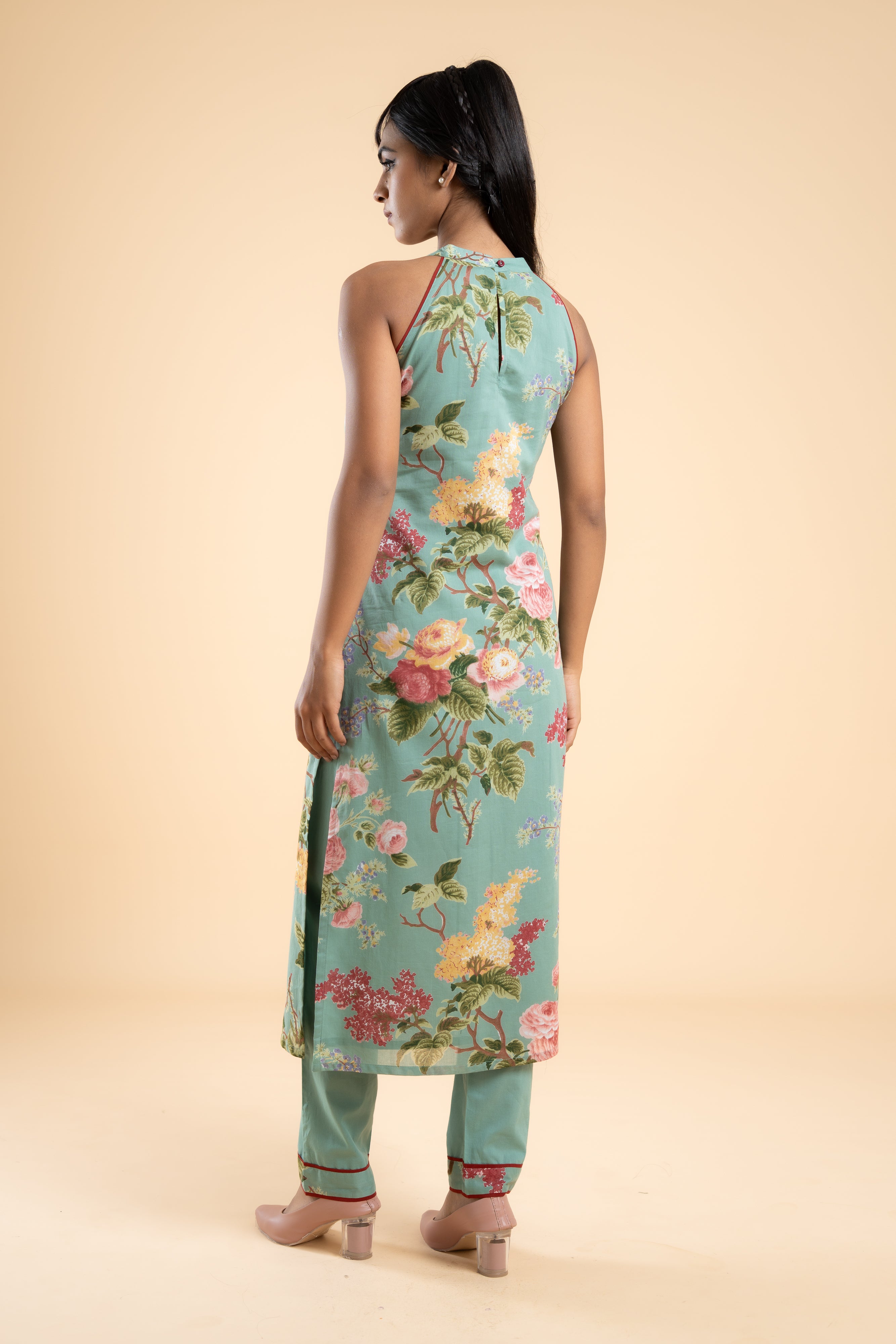 SAGE GREEN PHOOL KURTA SET OF 3