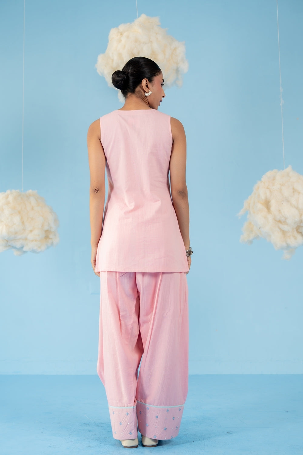 BABY PINK CHERRY  FARSI SALWAR SET OF 3