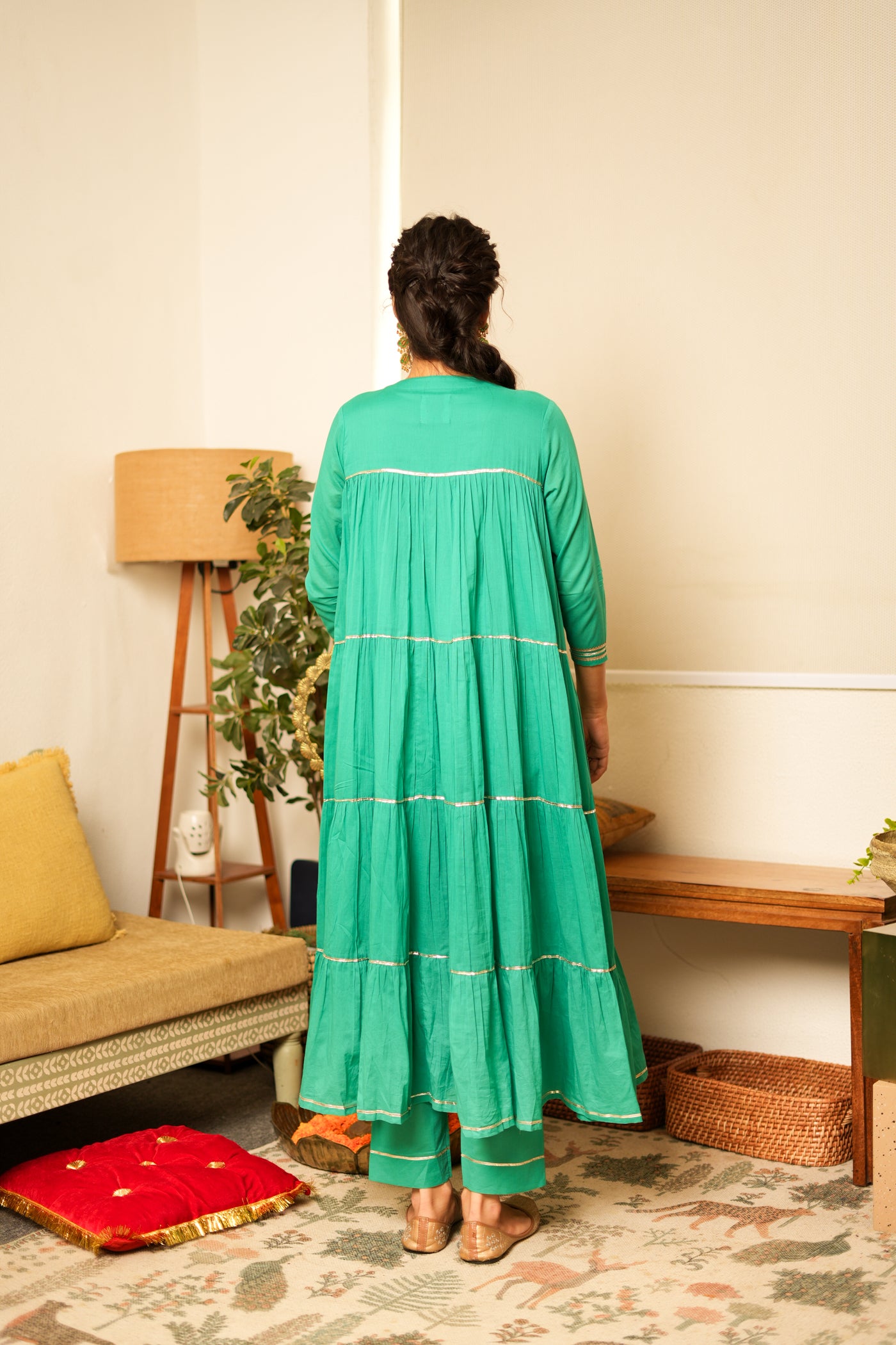 TEAL TIERED KUTRA SET OF 2