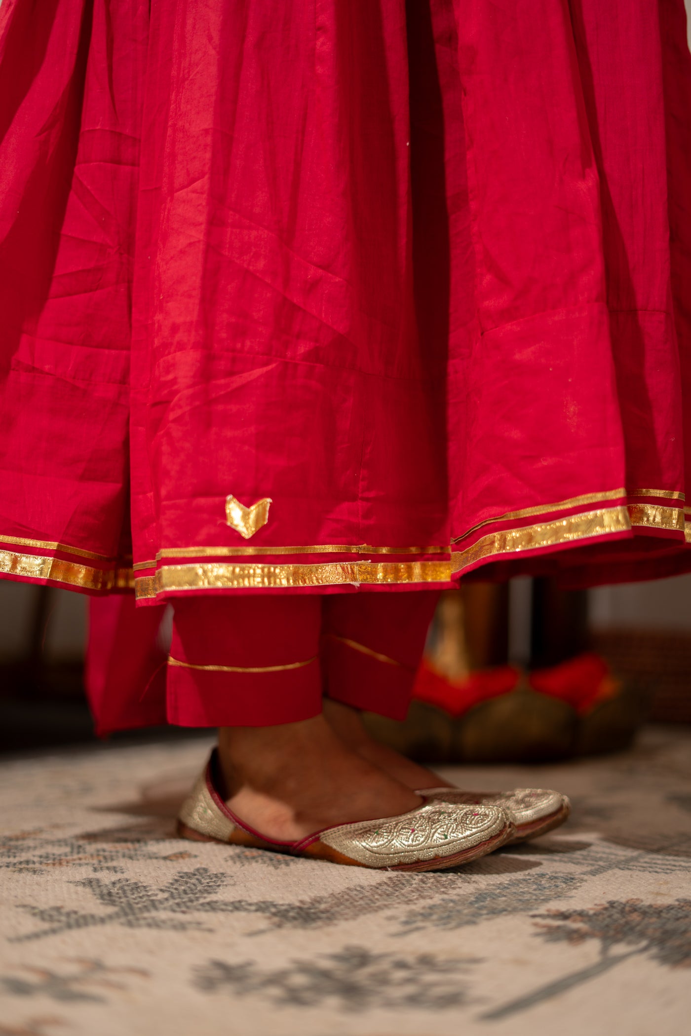 RED AANGI ANARKALI SET OF 3