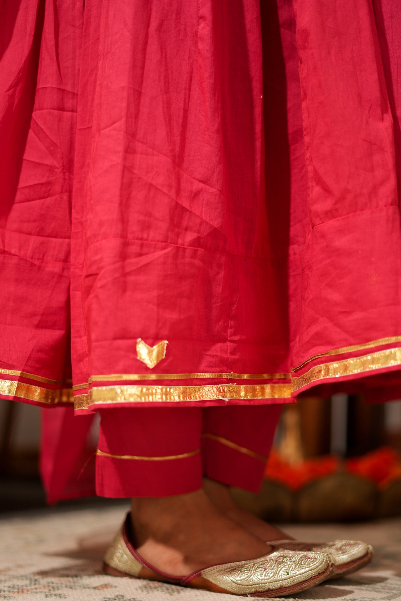 RED AANGI ANARKALI SET OF 3