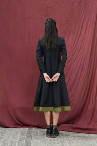 BLACK BUTTON-UP BOX DRESS