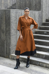 BROWN TRENCH COAT DRESS