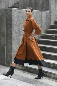 BROWN TRENCH COAT DRESS