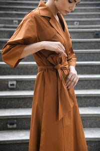 BROWN TRENCH COAT DRESS