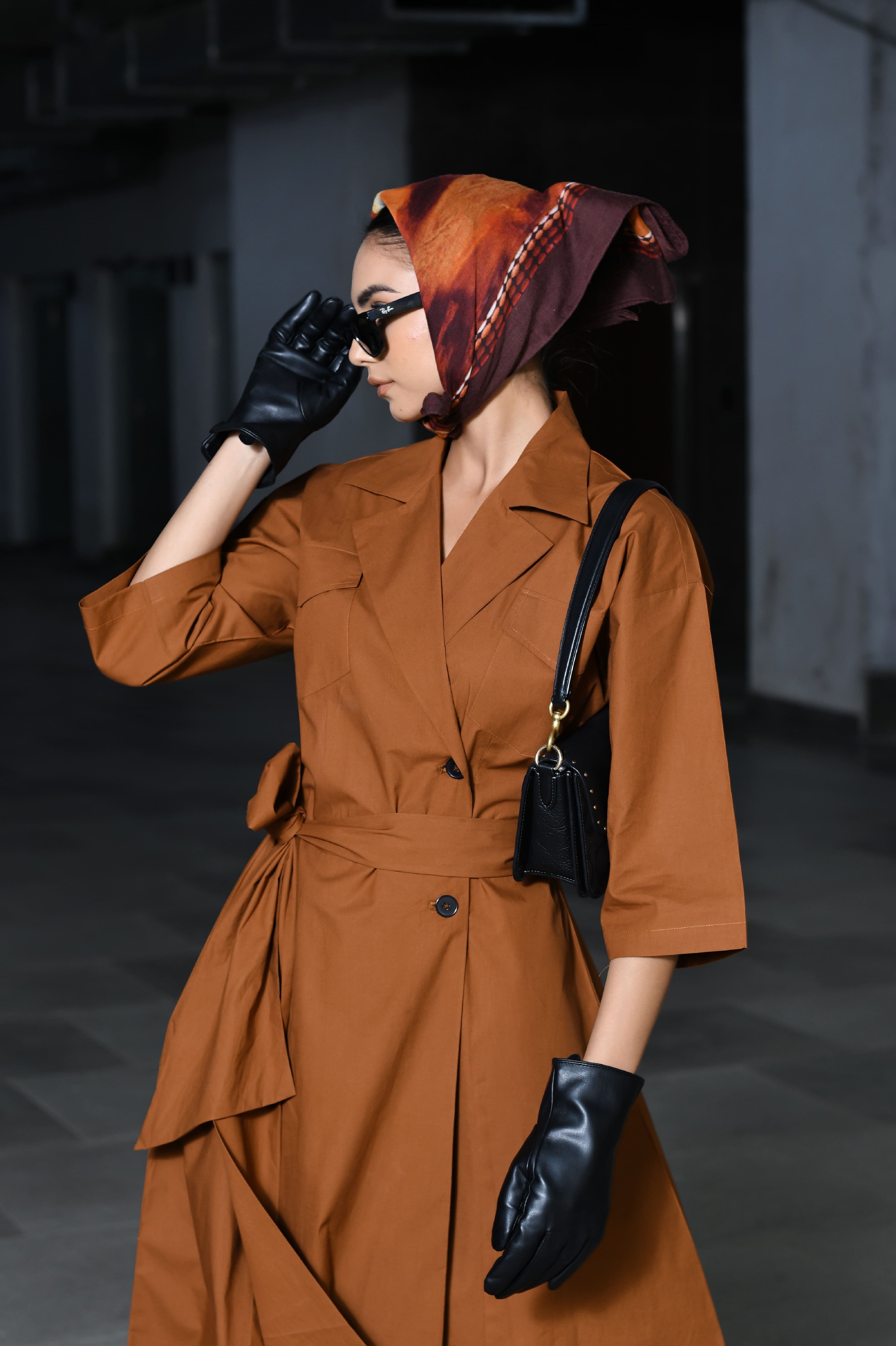 BROWN TRENCH COAT DRESS