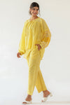 SURYA YELLOW MULMUL AND COTTON CO-ORD SET