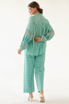 CHANDRA TEAL MULMUL AND COTTON CO-ORD SET