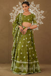 Draup Green Cotton Lightweight Lehenga Choli Set