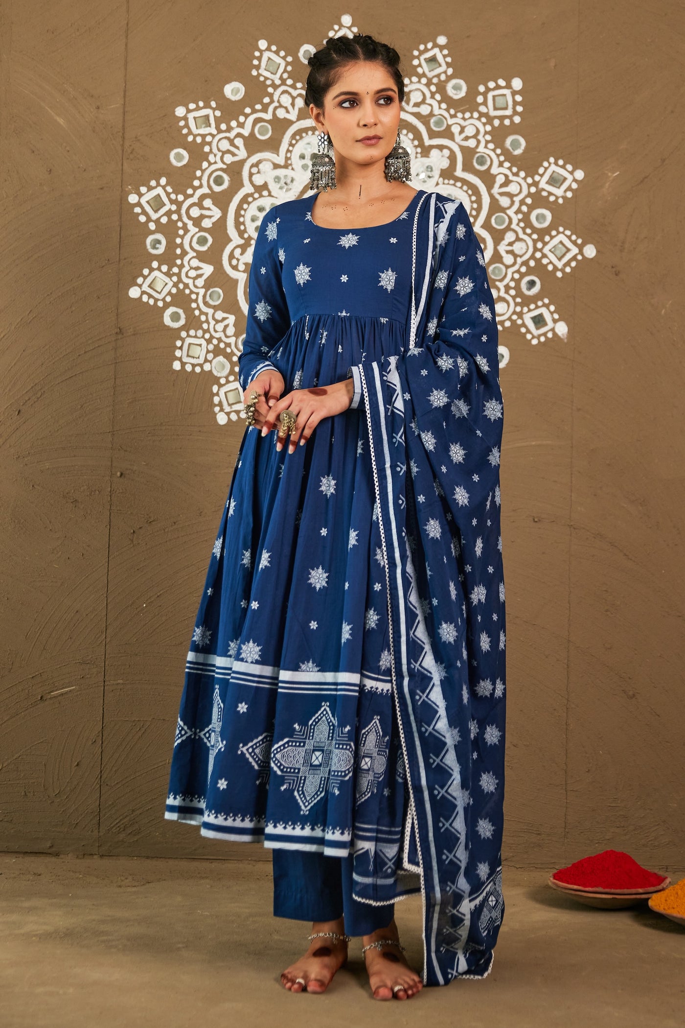 Sanyukta Cotton Anarkali Suit Set