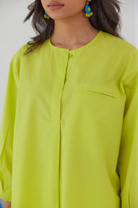 GLOPOP LIME NEON POPLIN SHIRT PANT CO-ORD SET