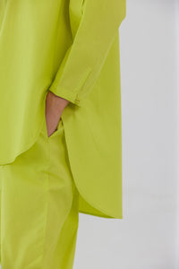 GLOPOP LIME NEON POPLIN SHIRT PANT CO-ORD SET