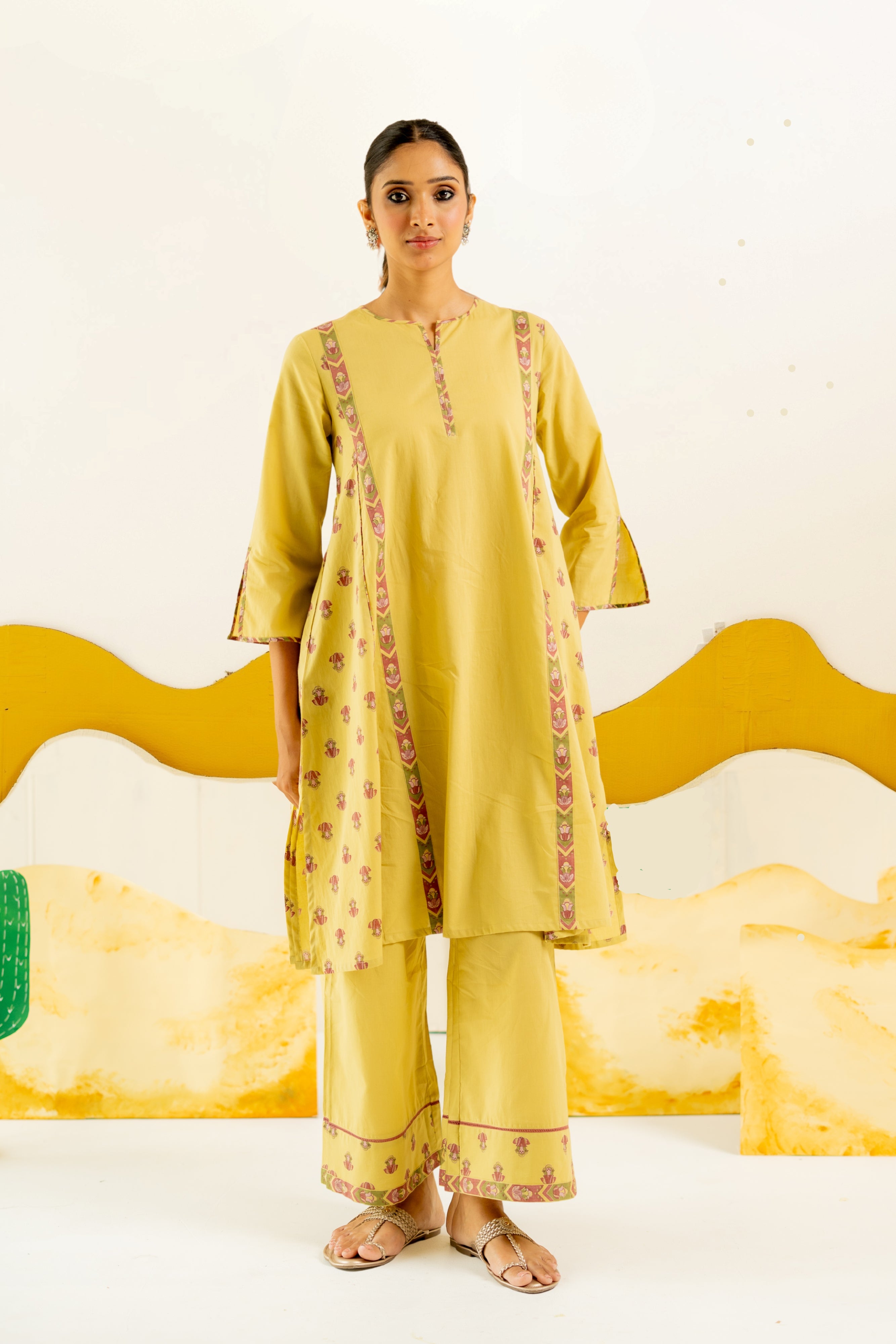 WARM OLIVE VARSHA CO-ORD SET OF 2