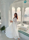 Khwabeeda All White Full Sleeves Anarkali Set