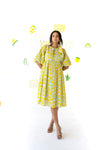 Lemon Dolman Flowy Dress