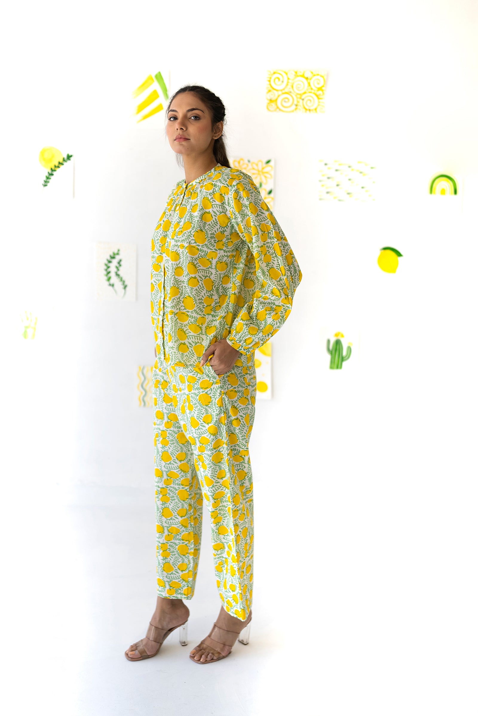 Lemon Button Down Co-Ord Set