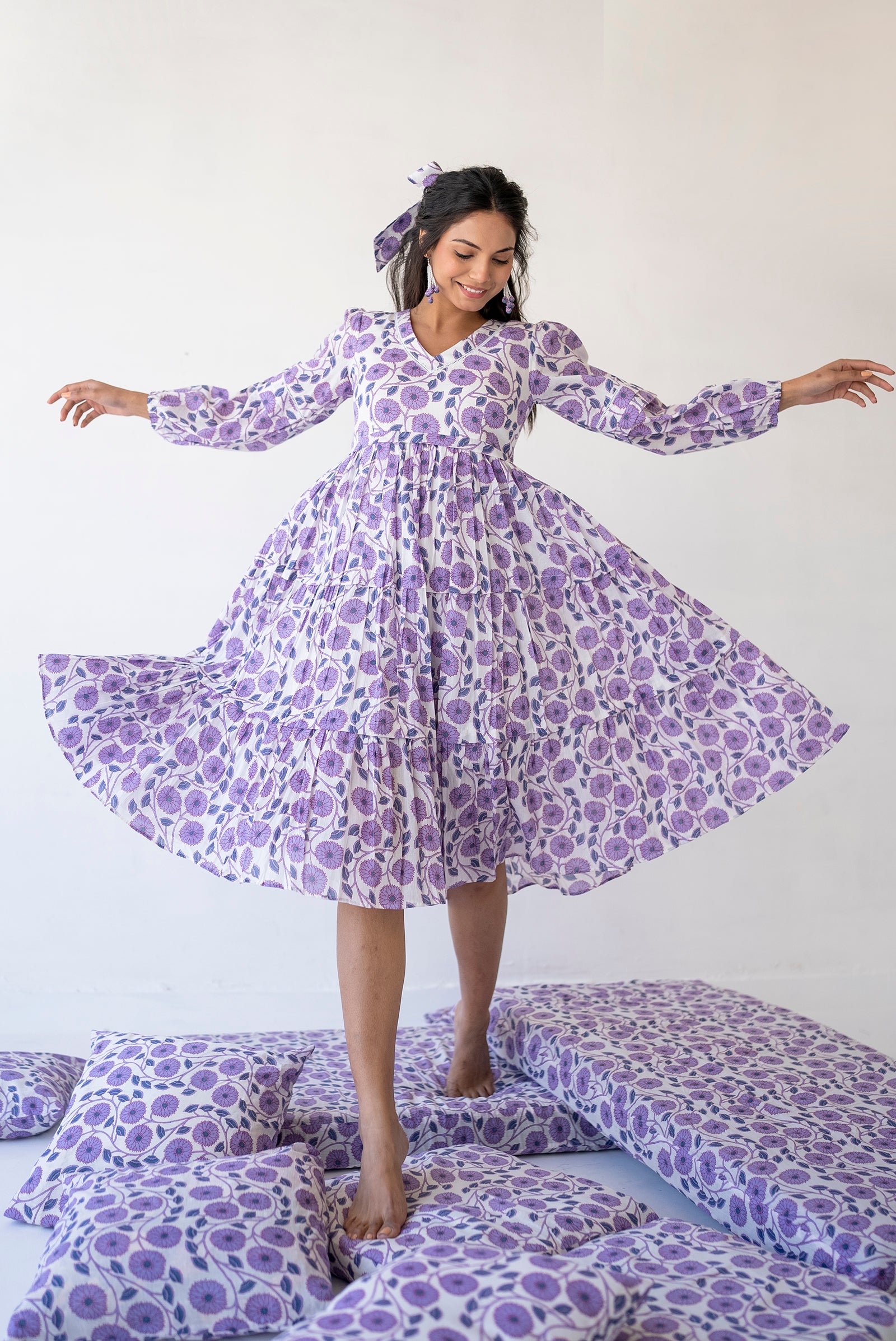 Lavender Printed Dress