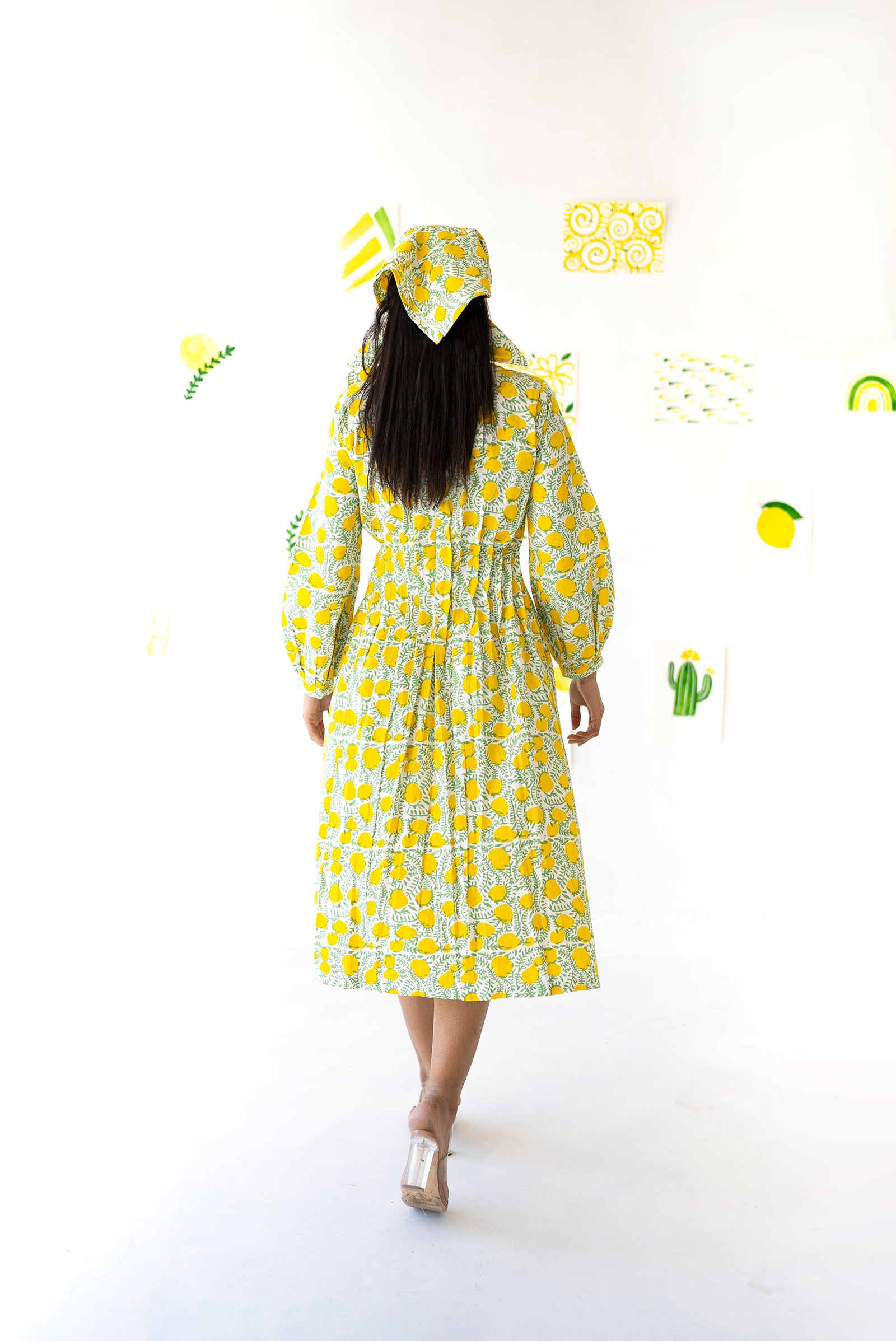 Lemon Pleated Dress