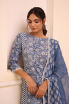 Indigo Straight Suit Set