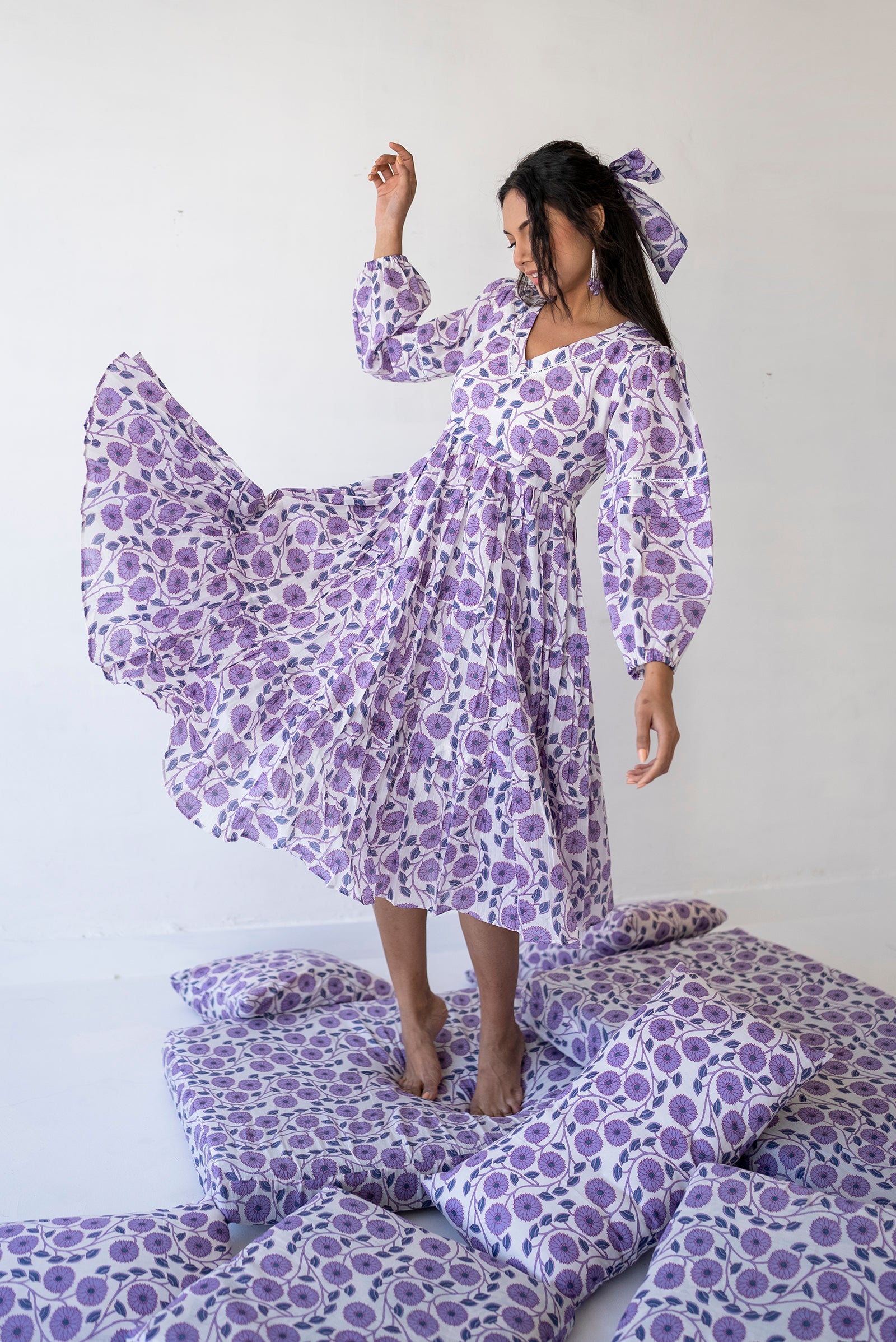 Lavender Printed Dress