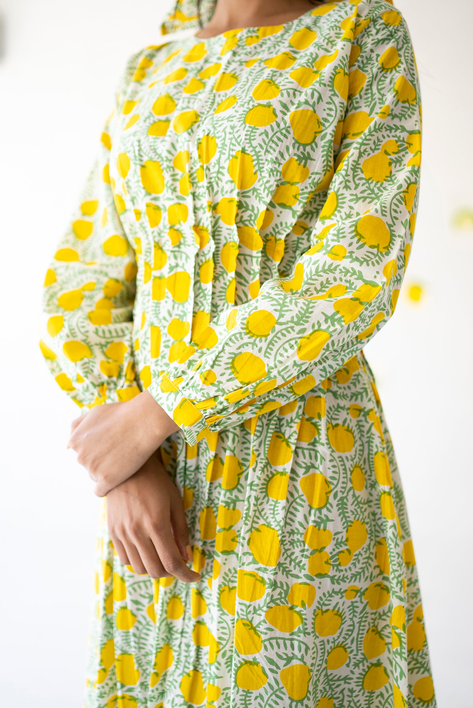 Lemon Pleated Dress