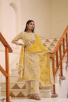 Yellow White Straight Suit Set of 3