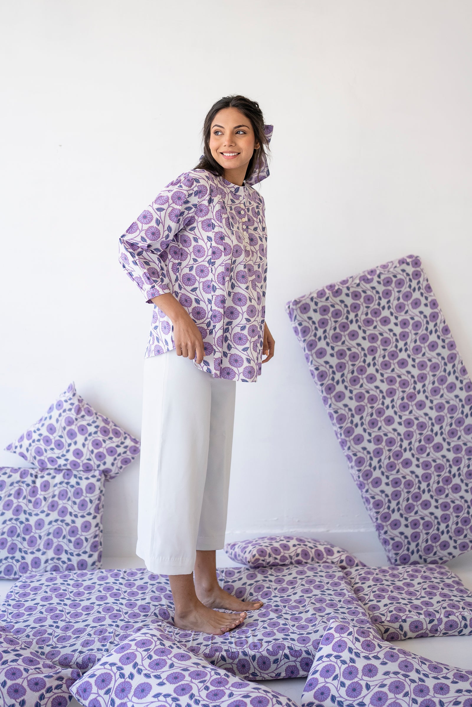 Lavender Pleated Shirt