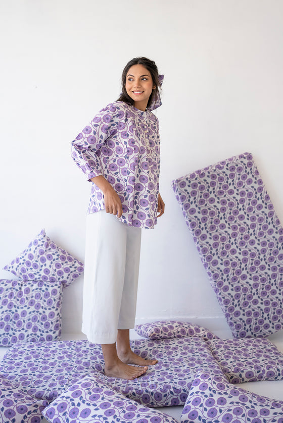 Lavender Pleated Shirt